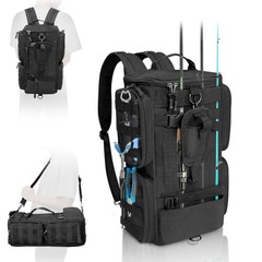 Fishing Tackle Backpack with Rod Holders,20L Lightweight Fishing Bag Storage …