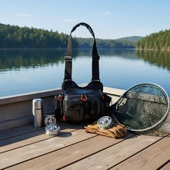 Fishing Storage Pack Multi-Pocket Lure Fishing Shoulder Bag Long-Lasting PVC