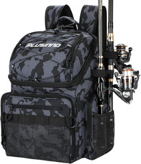 Cooler Fishing Backpack with Rod Holders 45L Large Water-resistant Fishing Tackl