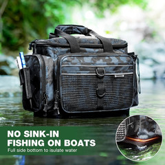 Waterproof Fishing Tackle Bag with 4 3600 Organizer Trays Removable Dividers
