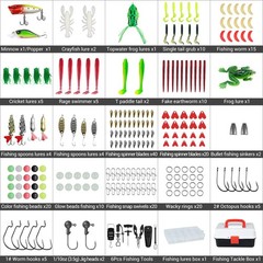 213 PCS 3 Layers Fishing Tackle Box Lures Kit Weights Scale Clip Gear
