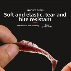 Multi-Color Soft Bait with T-Tail Movement 6pc TPR 30g for River Fishing