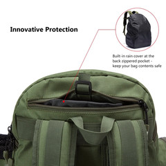 Fishing Backpack Tackle Bag Waterproof Storage with Rod Holder & Rain Cover