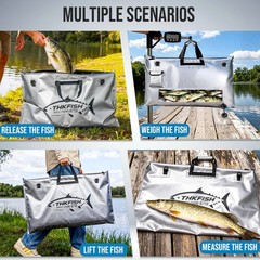 Heavy Duty Insulated Fish Weigh Bag for Bass Fishing, Waterproof, Leakproof, 32″