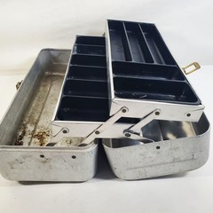 Vintage My Buddy Metal Cantilever Tackle Box Fishing Lure Storage Organizer
