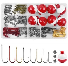 Fishing Hooks Bobbers Tackle Kit Beginners Equipment, 215pcs Organized…
