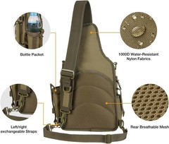Water-Resistant Fishing Backpack with Rod Holder – Lightweight Khaki Gear Bag