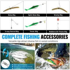 PLUSINNO 472PCS Fishing Accessories Kit, Waterproof Tackle Tackle Included
