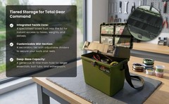 Water Resistant Fishing Tackle Seat Box, 127kg Capacity with Tailored Organizers