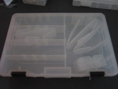 Five Tackle Boxes: Three Plano, One Flambeau, One South Bend