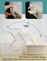 Tackle Box Large 3 Layers Plastic Portable Storage Box Fishing White Tackle B…