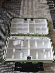 Large Green Waterproof Fishing Tackle Multicompartment Box With Dividers