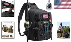Fishing Backpack Waterproof Tackle Bag with Rod Holders Multi-Compartment