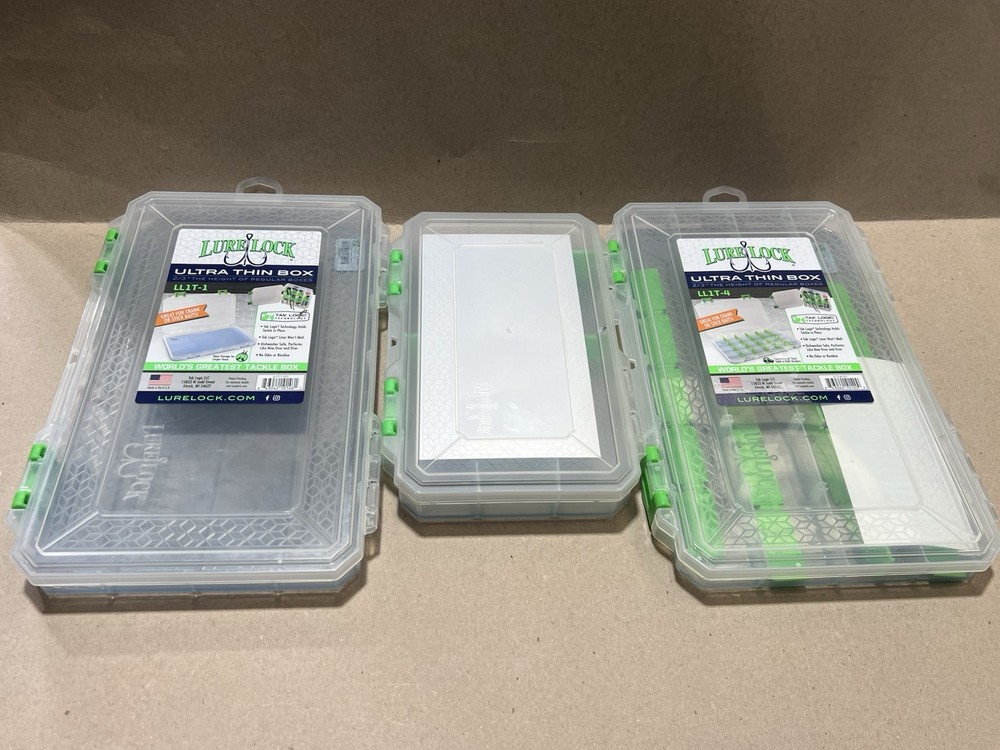 Lot Of 3 Lure Lock Sticky Gel Bottom Tackle Box Utility Boxes