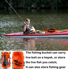 Foldable Fishing Bucket – Multi-Functional EVA Bag for Outdoor, Live Fish Lures