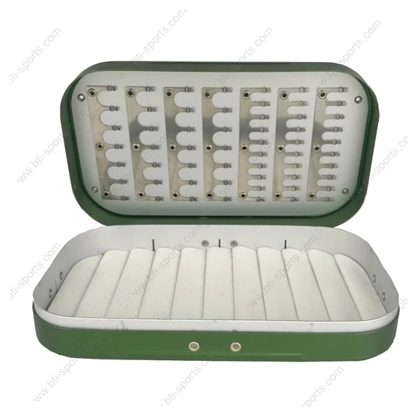 Quality Aluminum Black Satin Clips & Ripple Fly Hook Eva Foam Fly Box