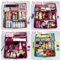 Glitter Purple 3 Layer Craft Storage Box, Purple Tackle Box Organizer | Pink