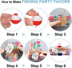24 Sets Fishing Party Favors Candy Little Tackle Boxes W/ Red White Floater