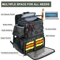 MATEIN Fishing Backpack, Water Standard (16.5*11.4*8.3 inch), Camouflage