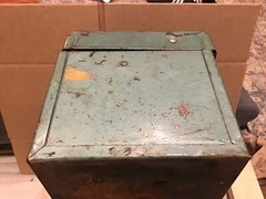 Simonsen Metal Tackle Box 1 Tray 3 Compartments Tool Green 1950’s Tool 15”