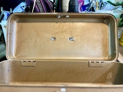 Vintage SWANCO USA Metal Tool Box Hammered Brown Steel Heavy Duty Latch
