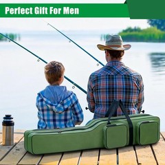 SILANON Fishing Rod Case, Portable Fishing Pole Bag 4.27ft Waterproof Rod Ree…