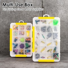 4-Piece Transparent Tackle Box Set with Removable Dividers – Fishing Organizer