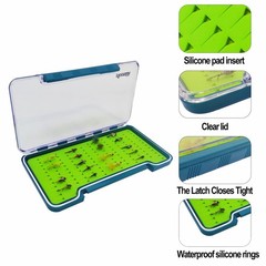 Aventik Clear Waterproof Fly Fishing Box Super Slim Silicone Fly Hook Storage…