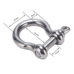Screw Pin Anchor Shackle 5/16 Inch 8mm 304 Stainless Steel Heavy Duty 4pcs