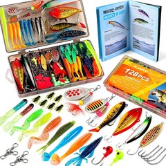 Portable Fishing Tackle Box with 128 Accessories – Ideal for Freshwater Fishing