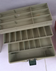 Vintage Sportfisher 3 Tiered Woodsteam &Plano Basic Tackle Boxes set of 2