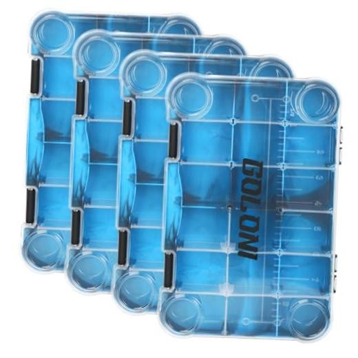 Fishing Tackle Box,Plastic Clear Fishing Storage Organizer Blue(4Packs 3600)