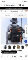 KastKing BaitSpace 50L Fishing Tackle Backpack with Removable Bait Binder