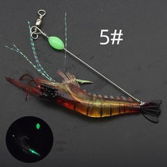 Fishing Soft Lure Artificial Shrimp With Silicone Body Hook and Swivels