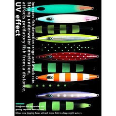 Iron Plate Lure UV Glow Effect Fast Water Cutting Design 150g 300g 450g 600g