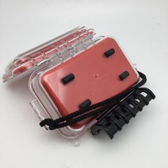 Plano 1449-00 Small Polycarbonate Waterproof Case 6.5″ x 4.67″ x 2″ Red/Clear
