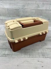 Plano Retro Two Tray Tackle Box Model 6202 Brown & Tan
