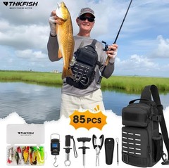 85Pcs Complete Fishing Tackle Kit With Backpack, Pliers, Assorted Fish Lure Gear