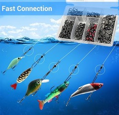 Durable 110Pcs Fishing Snap Swivels Set with Quick-Change Clips for Anglers