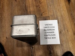 VINTAGE UMCO 113A Aluminum 3 Tier Cantilever Tackle Box