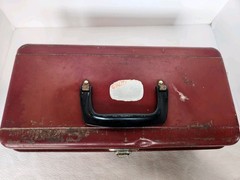Vintage Liberty Tackle Box ~ All Metal ~ 1 Tray ~ 5 Compartment ~ 14″X7″X5″