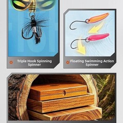 25pcs Minnow Style Spinner Lures in Wooden Case for Freshwater Trout Fishing