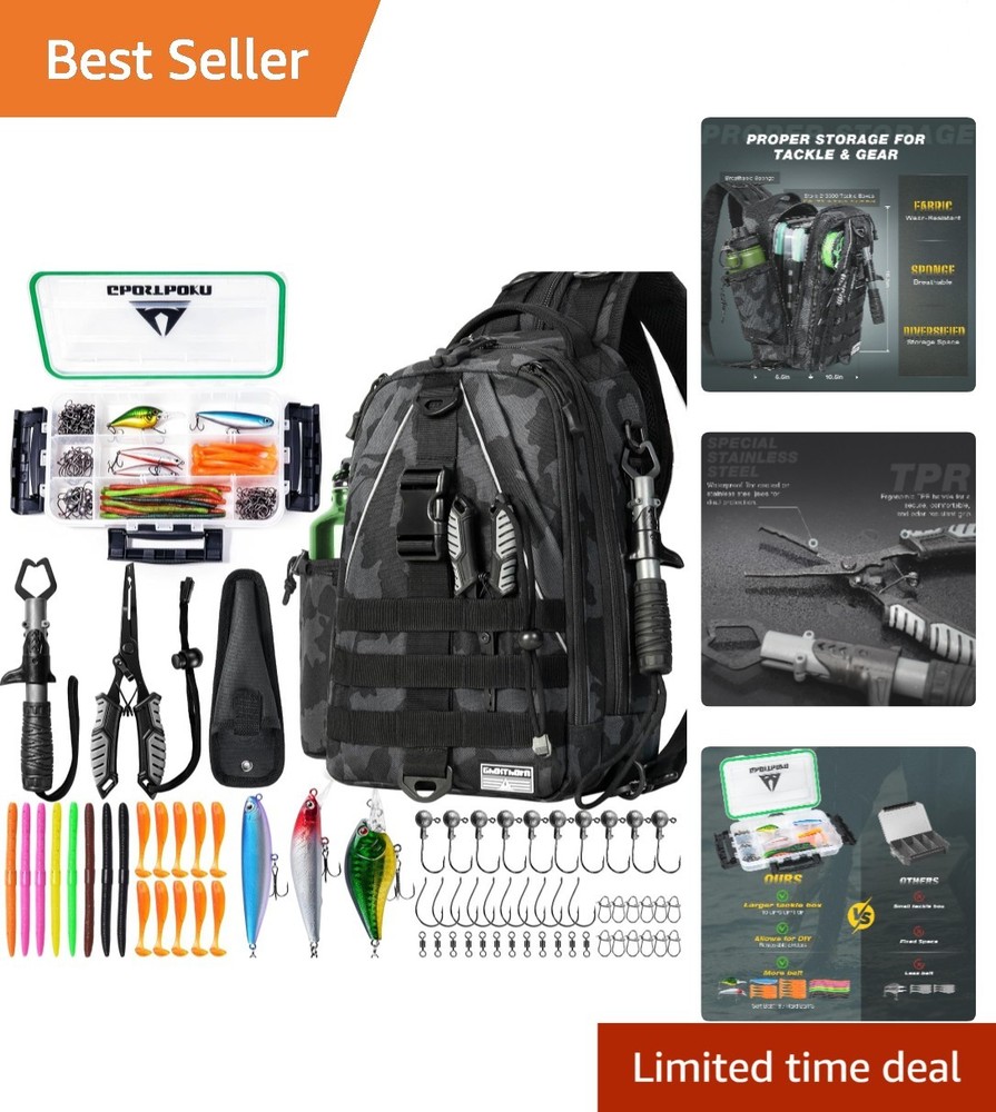 Ergonomic Waterproof Fishing Tackle Backpack with Shoulder Strap – 40L Storage