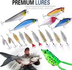 PLUSINNO 302Pcs Fishing Lures Kit for Bass Trout, Gifts for Men/Dad