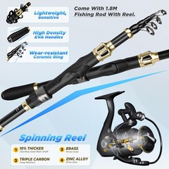 Fishing Rod & Reel Combos Fishing Backpack Fishing Net Fishing Bag