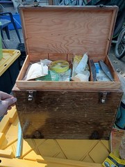 Vintage Hoffman’s Wood Fly Fishing Tackle Box Cod Fishing Rockfish Full Box Bass