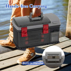 5 Layers Tackle Box, Fishing Tackle Box Organizer with Top Storage, 3 Removable