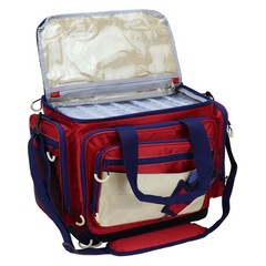 Osage River Medium Saltwater Resistant Fishing Tackle Bag, w/ Tackle Boxes Red
