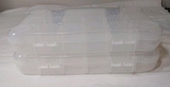 18 Compartment Clear Plastic Storage Box Organizer Tray Bin Sorter Case 10x6x1.5