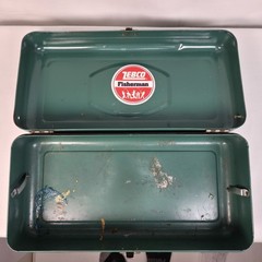 Vintage 1950’s ATCO Victor Tackle Fishing Tool Box Green 13.5″x6.5″x4.5″ USA